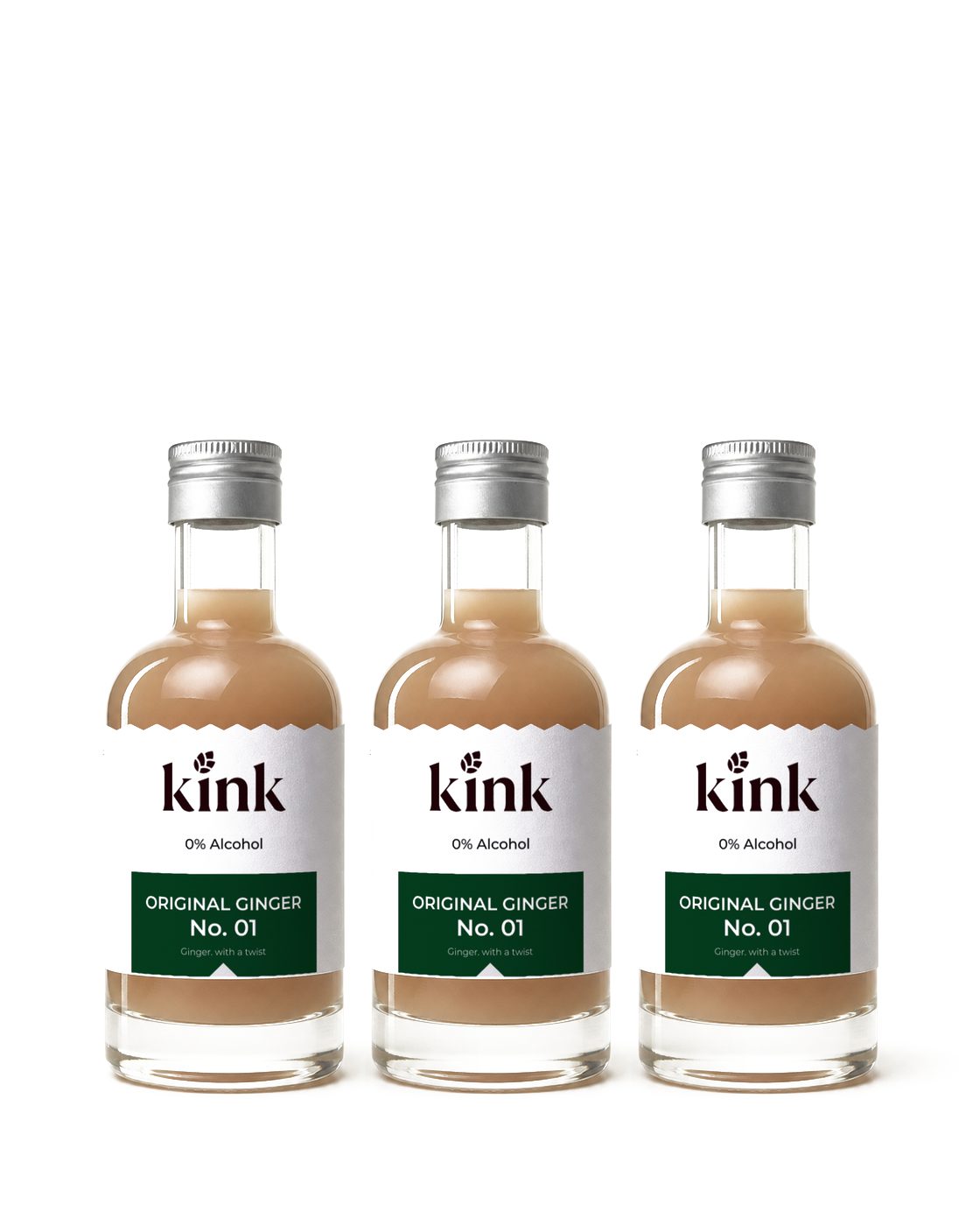kink ginger concentrate, three-pack of 210ml bottles
