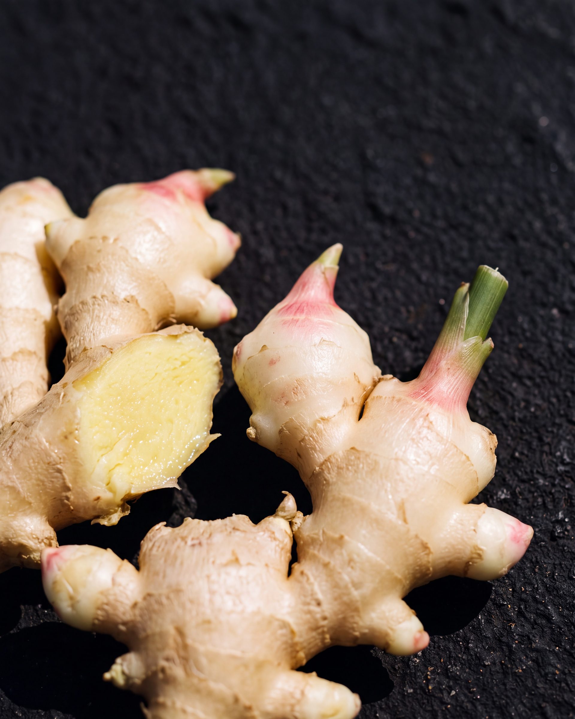 Young Thai ginger with pink tips