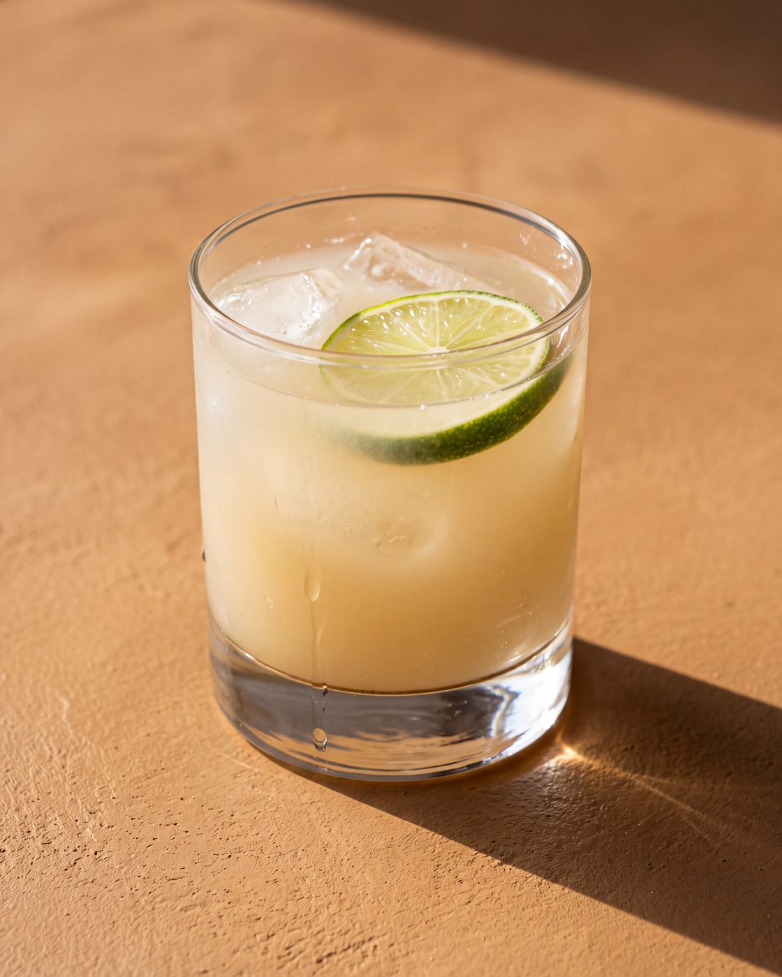 Iced ginger welcome in a rocks glass